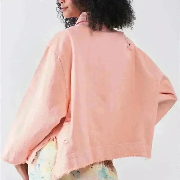 CASUALLY TRENDY Springtime Denim Jacket - Peach - Picture 6 of 8